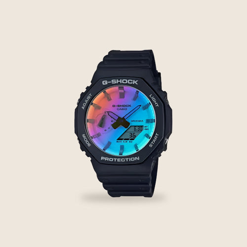 Casio G-Shock GA-2100 — Noir cadran iridescent